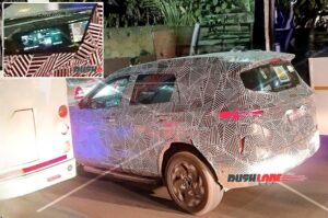 Tata Safari test mule spied with triple-screen setup