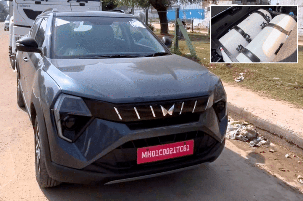 Mahindra XUV 3XO CNG spied with twin-cylinder setup