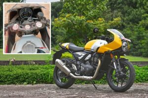 Triumph Thruxton 400 spotted testing with TFT dash